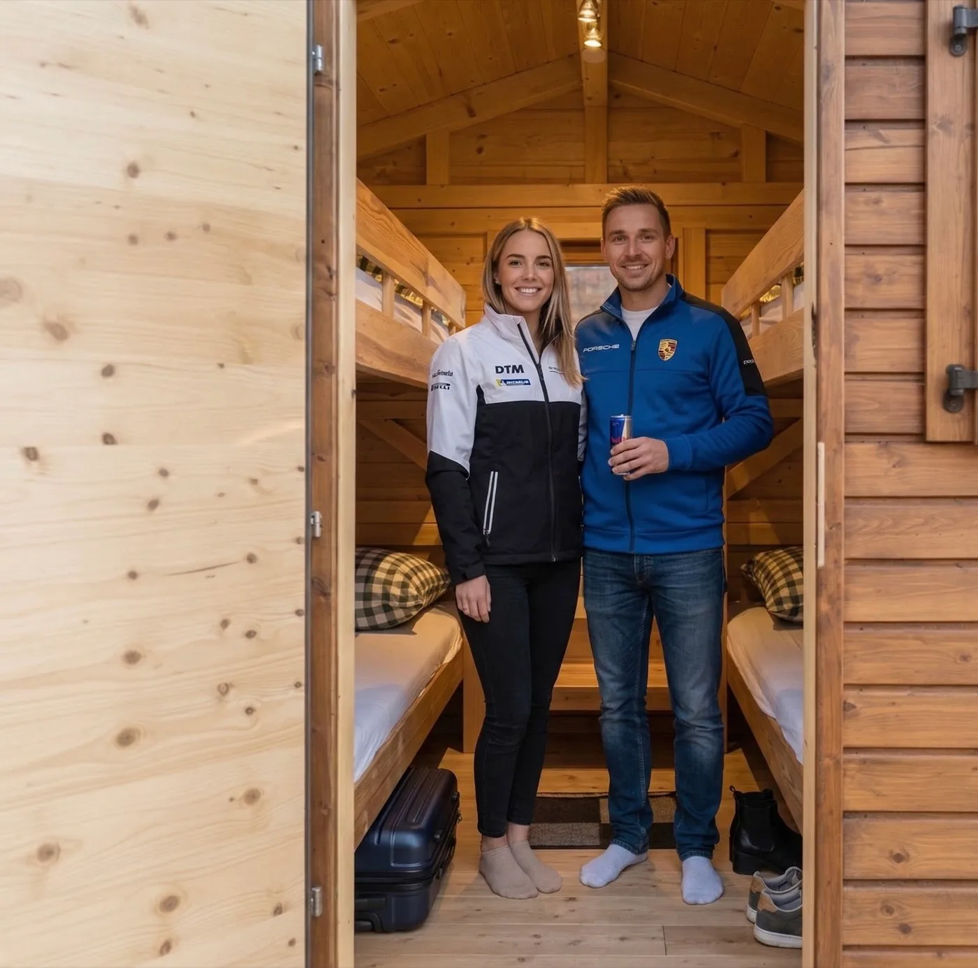 Gäste im Holzchalet am Red Bull Ring — Chalet fürs Rennwochenende