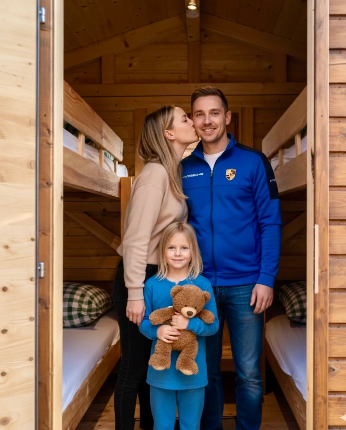 Familie im Holzchalet am Campingplatz Red Bull Ring — 4 Schlafplätze
